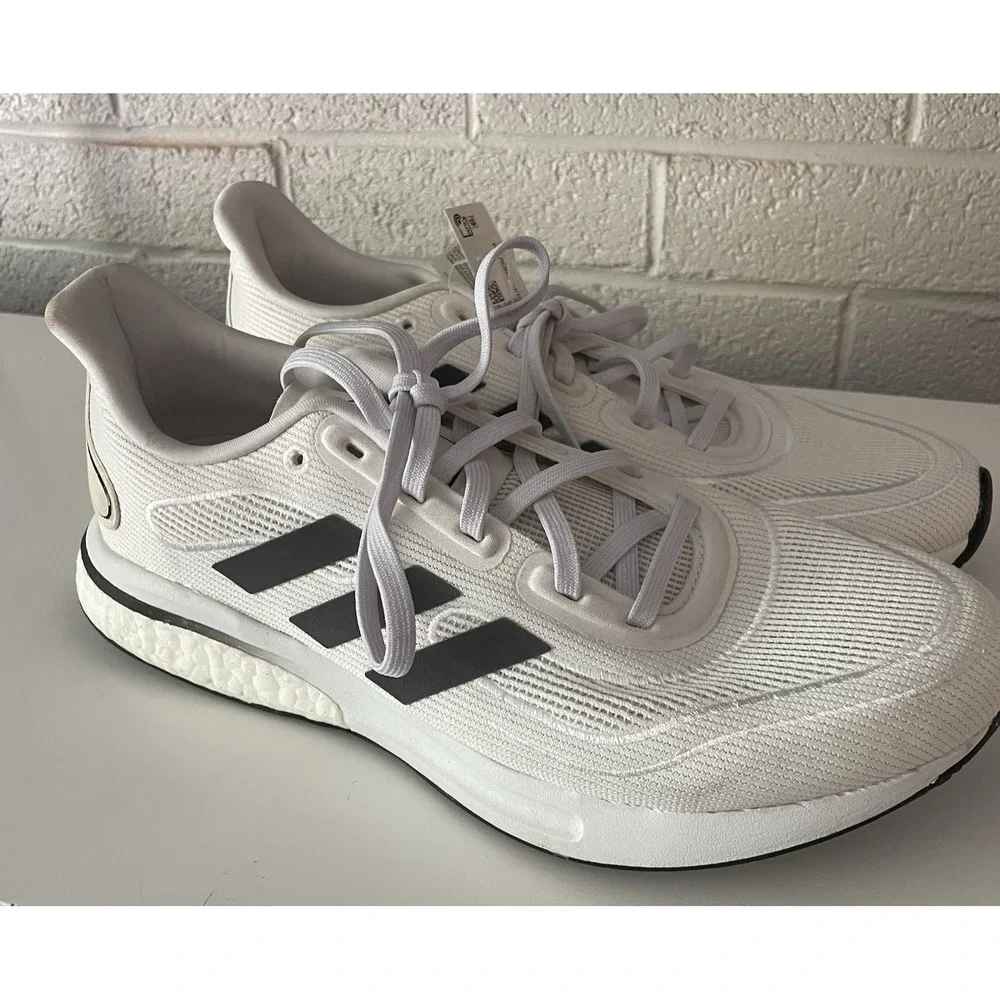 Adidas White Black Supernova FV6026 Running Walking Sport Shoe Men‎ Size 8 *READ